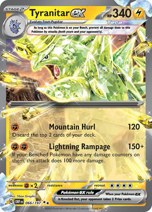 Double Rare Tyranitar ex [066/197 Near Mint ]