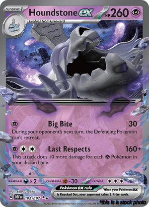 Double Rare Houndstone ex [102/197 Near Mint ]