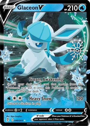 Holofoil Glaceon V - 040/203 (Holiday Calendar) [040/203 Near Mint ]