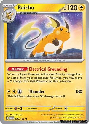 026/165 Raichu Rare Reverse Holofoil