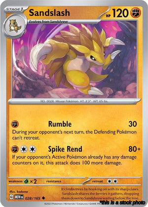 Uncommon Sandslash [028/165 Near Mint ]