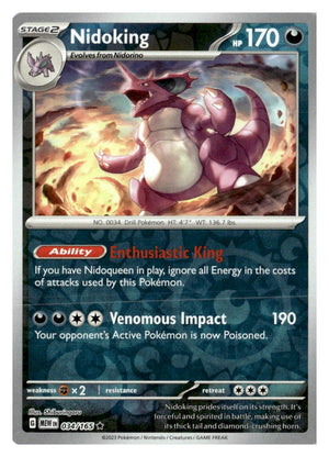 Rare Nidoking - 034/165 [034/165 Near Mint ]