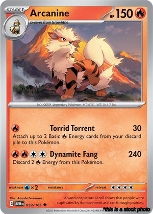 Uncommon Arcanine [059/165 Near Mint ]