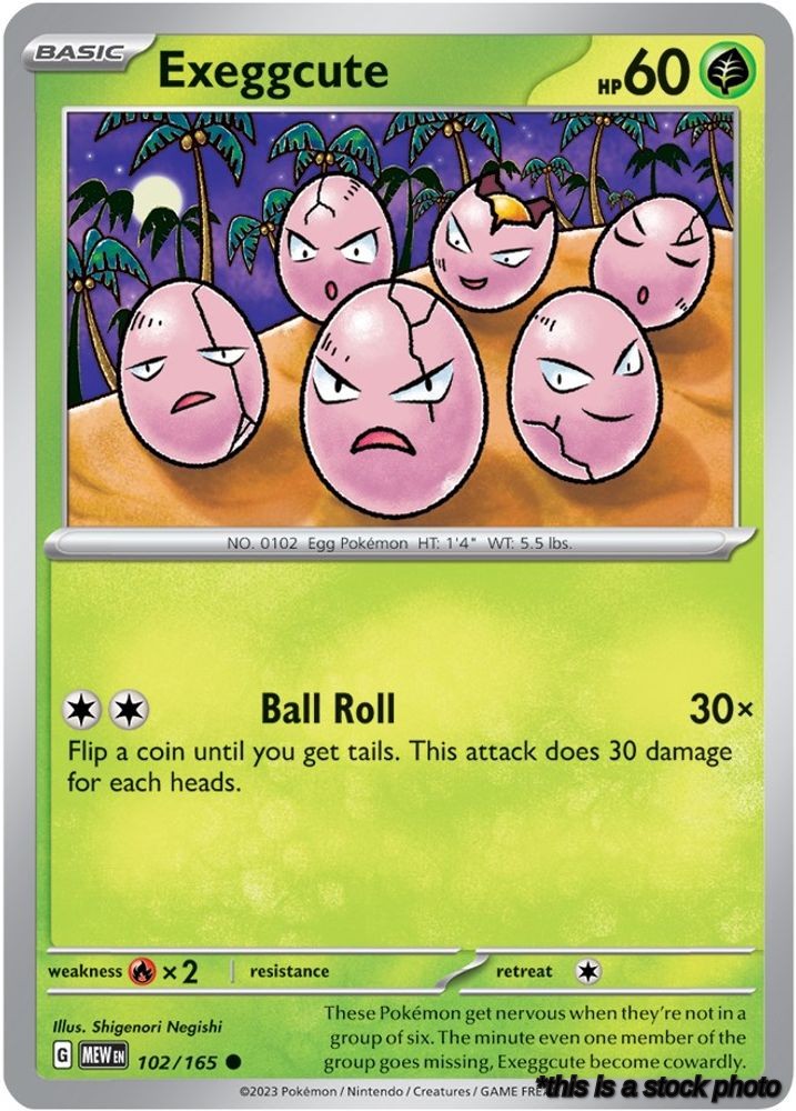 Reverse Holofoil Exeggcute [102/165 Near Mint ]