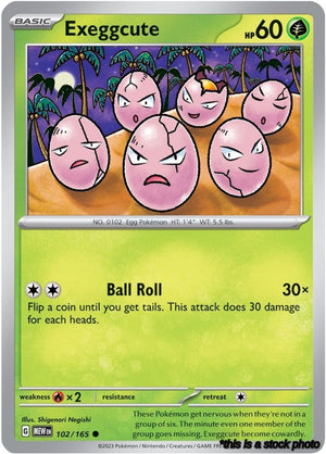Reverse Holofoil Exeggcute [102/165 Near Mint ]
