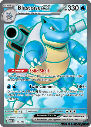 Ultra Rare Blastoise ex - 184/165 [184/165 Near Mint ]