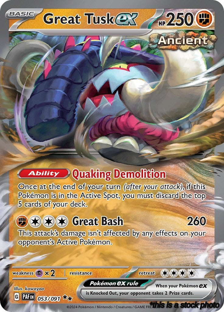 Double Rare Great Tusk ex [053/091 Near Mint ]
