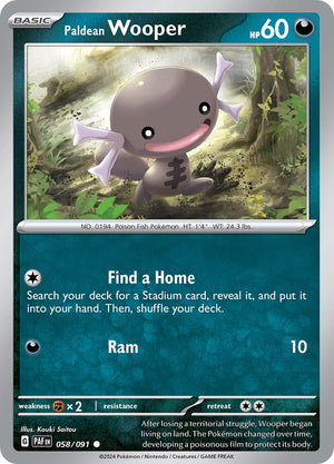 Common Paldean Wooper - 058/091 [058/091 Near Mint ]