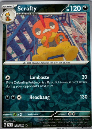061/091 Scrafty Uncommon Reverse Holofoil
