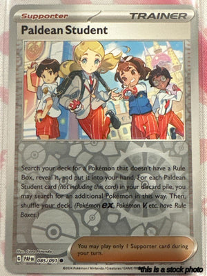 085/091 Paldean Student Common Reverse Holofoil