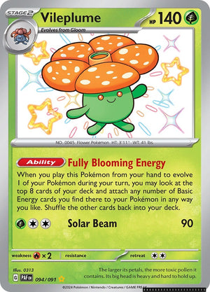 Shiny Rare Vileplume [094/091 Near Mint ]
