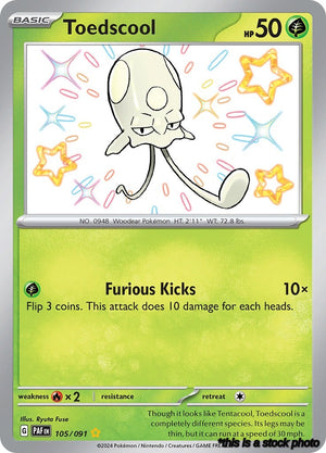 105/091 Toedscool Shiny Rare Holofoil