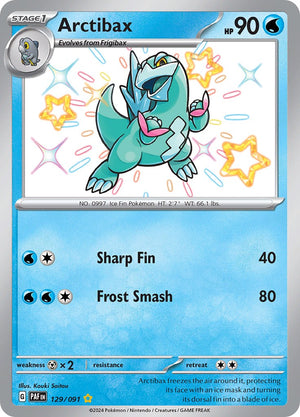 Shiny Rare Arctibax [129/091 Near Mint ]