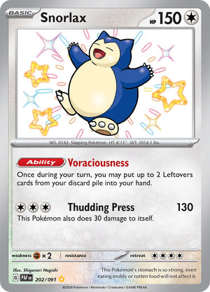 Shiny Rare Snorlax [202/091 Near Mint ]