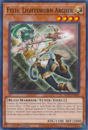 1st Edition Felis, Lightsworn Archer [BLC1-EN061 Lightly Played] Common / Short Print