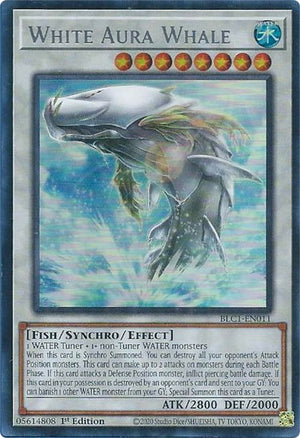 1st Edition White Aura Whale (Silver) [BLC1-EN011 Lightly Played] Ultra Rare