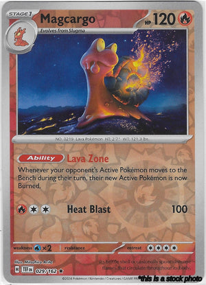 029/162 Magcargo Rare Reverse Holofoil Near Mint
