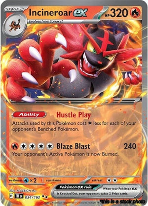 Double Rare Incineroar ex - 034/162 [034/162 Near Mint ]