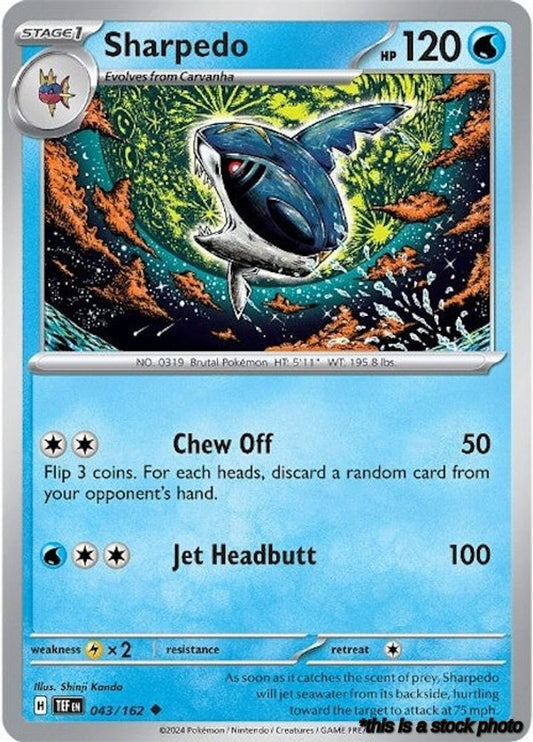 Uncommon Sharpedo [043/162 Near Mint ]