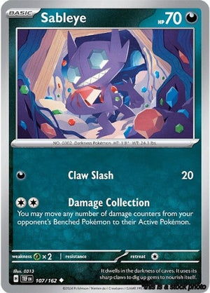 Reverse Holofoil Sableye [107/162 Near Mint ]