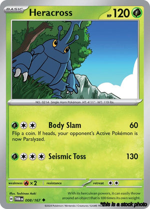Reverse Holofoil Heracross [008/167 Near Mint ]