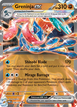 Double Rare Greninja ex - 106/167 [106/167 Near Mint ]