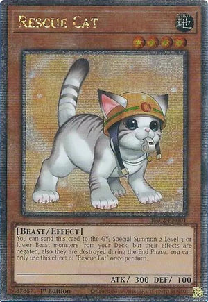 1st Edition Rescue Cat (Alternate Art) (Quarter Century Secret Rare) [RA02-EN001 Near Mint] Quarter Century Secret Rare