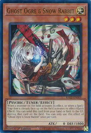 1st Edition Ghost Ogre & Snow Rabbit (Alternate Art) (UR) [RA02-EN009 Lightly Played] Ultra Rare
