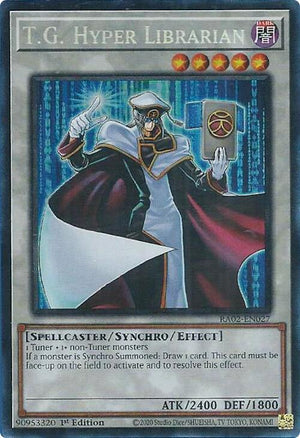 1st Edition T.G. Hyper Librarian (PCR) [RA02-EN027 Near Mint] Prismatic Collector's Rare