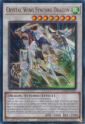 1st Edition Crystal Wing Synchro Dragon (UR) [RA02-EN029 Lightly Played] Ultra Rare