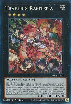 1st Edition Traptrix Rafflesia (PCR) [RA02-EN034 Lightly Played] Prismatic Collector's Rare