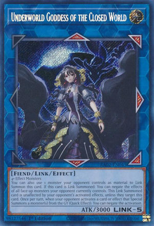 1st Edition Underworld Goddess of the Closed World (Secret Rare) [RA02-EN045 Lightly Played] Secret Rare