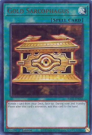 1st Edition Gold Sarcophagus (UR) [RA02-EN052 Near Mint] Ultra Rare
