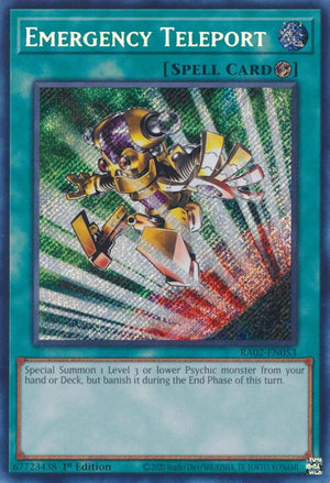 1st Edition Emergency Teleport (Secret Rare) [RA02-EN053 Lightly Played] Secret Rare