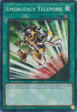 1st Edition Emergency Teleport (PCR) [RA02-EN053 Near Mint] Prismatic Collector's Rare