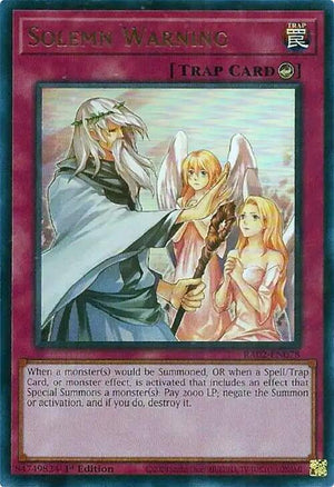 1st Edition Solemn Warning (UR) [RA02-EN078 Lightly Played] Ultra Rare