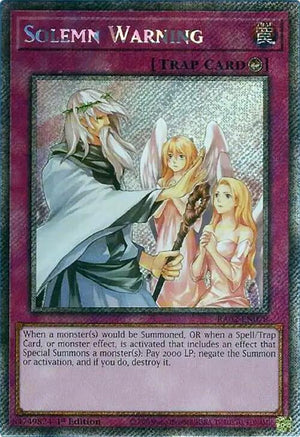 1st Edition Solemn Warning (Platinum Secret Rare) [RA02-EN078 Lightly Played] Platinum Secret Rare