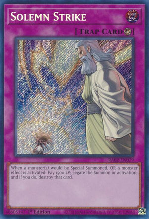 1st Edition Solemn Strike (Secret Rare) [RA02-EN079 Near Mint] Secret Rare