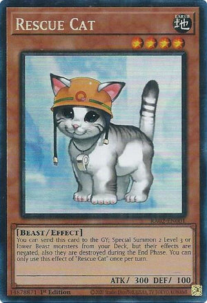 1st Edition Rescue Cat (PCR) [RA02-EN001 Near Mint] Prismatic Collector's Rare
