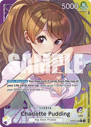 OP08-058 Charlotte Pudding (058) (Parallel) Leader