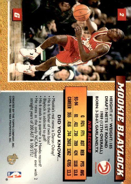 1994-95 Topps Embossed #2 Mookie Blaylock Golden Idols