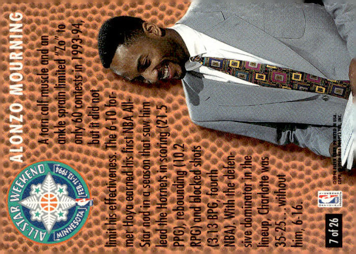 1994-95 Fleer #7 Alonzo Mourning All-Stars