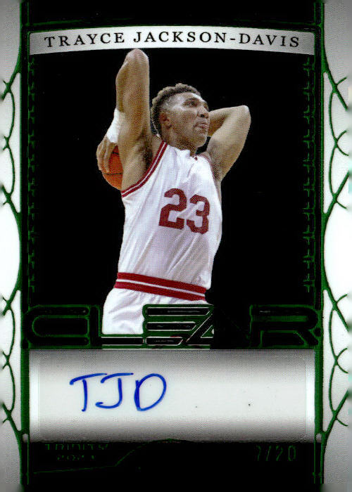 2023 Leaf Trinity #CA-TJD Trayce Jackson-Davis Clear Auto Holo Green #/20