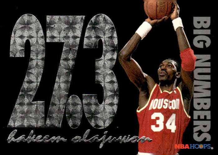 1994-95 Hoops #BN3 Hakeem Olajuwon Big Numbers