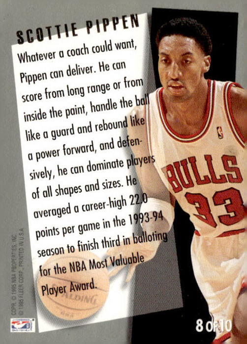 1994-95 Ultra #8 Scottie Pippen Inside/Outside
