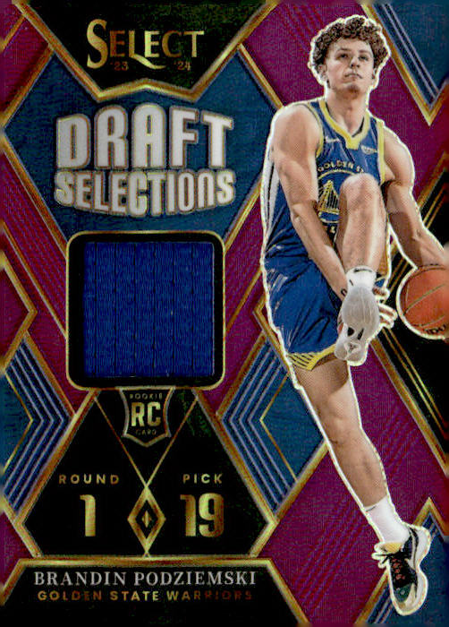 2023-24 Panini Select #DSM-BP Brandin Podziemski Memorabilia Purple Prizms #/99