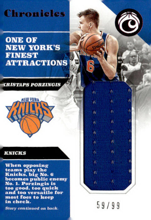 2017-18 Panini Chronicles #CS-KPZ Kristaps Porzingis Chronicles Swatches #/199