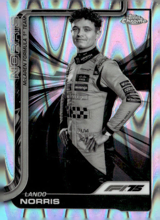 2025 Topps Chrome Formula 1 #5 Lando Norris F1 75th Anniversary Refractor #/75
