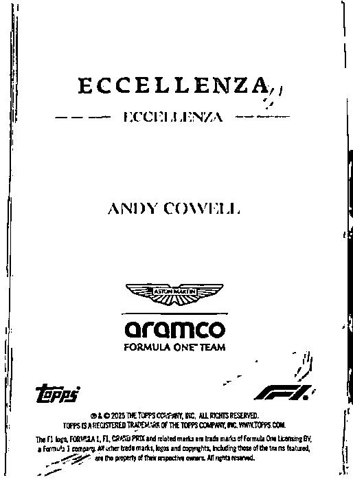 2025 Topps Eccellenza Formula 1 #NNO Andy Cowell