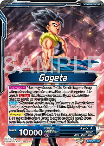 Gogeta // SSB Gogeta, Mighty Fusion Warrior (Alternate Art) (Back)